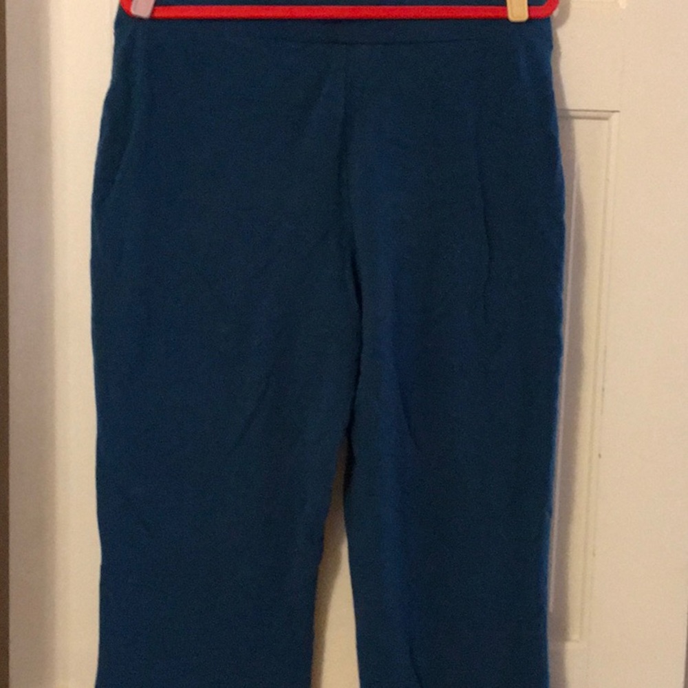 EUC,JONES NY WOMAN SZ 1X, TEAL COTTON,LONG SLEEVE/STRAIGHT LEG PULL ON PANT. - Picture 8 of 9